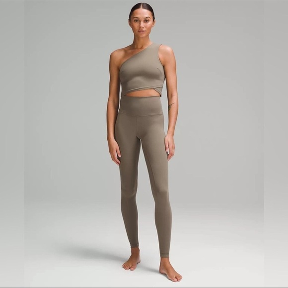 LULULEMON align asymmetrical one shoulder tank top taupe Nomad 10 - Picture 6 of 6